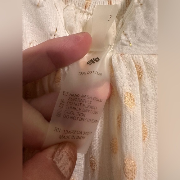 PQ Swim Amelie Tiered Cotton Maxi Dress size XS Small White Gold - Picture 6 of 7